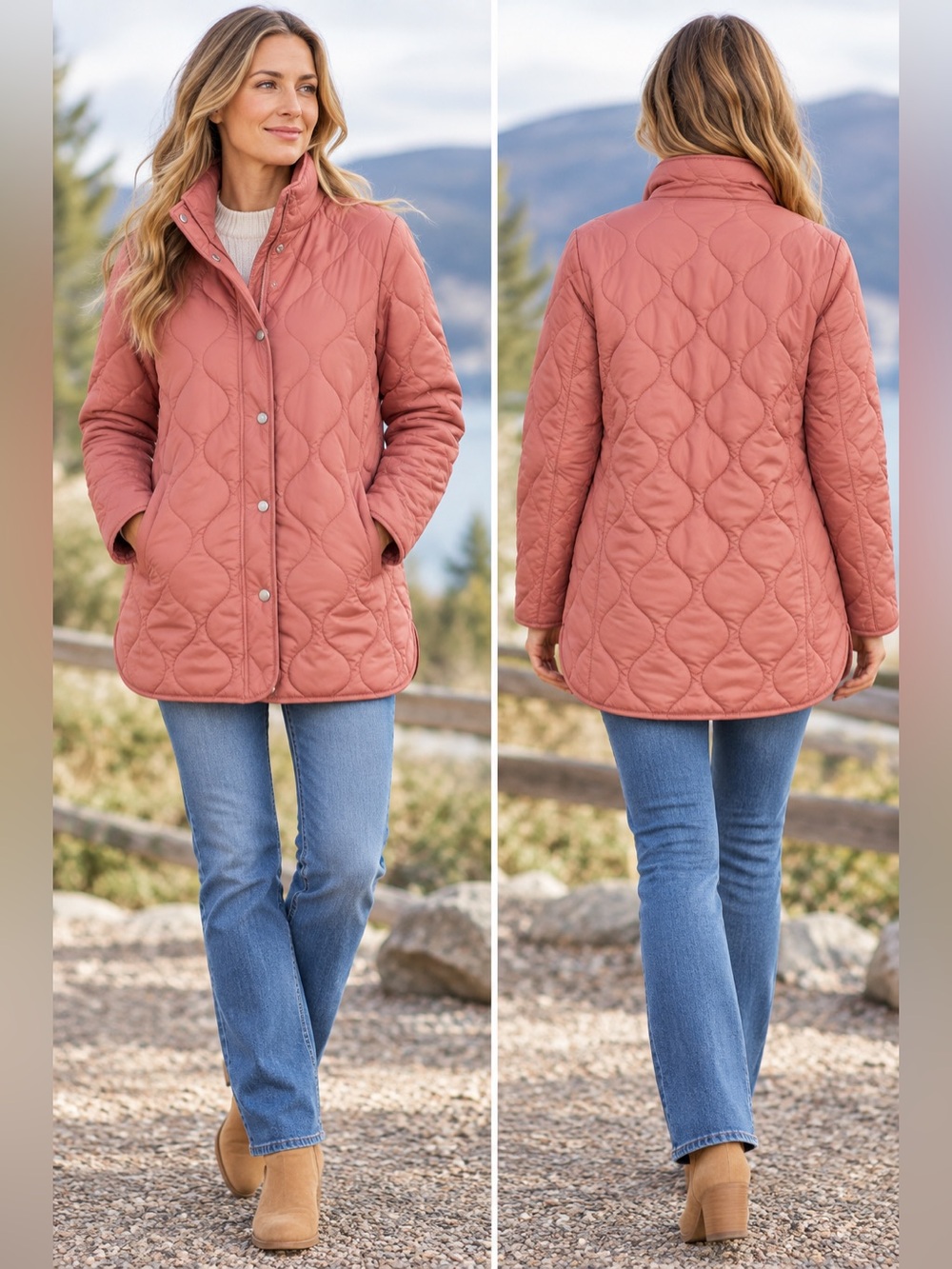 32 Degrees NWT Salmon Pink Quilted Walking Jacket